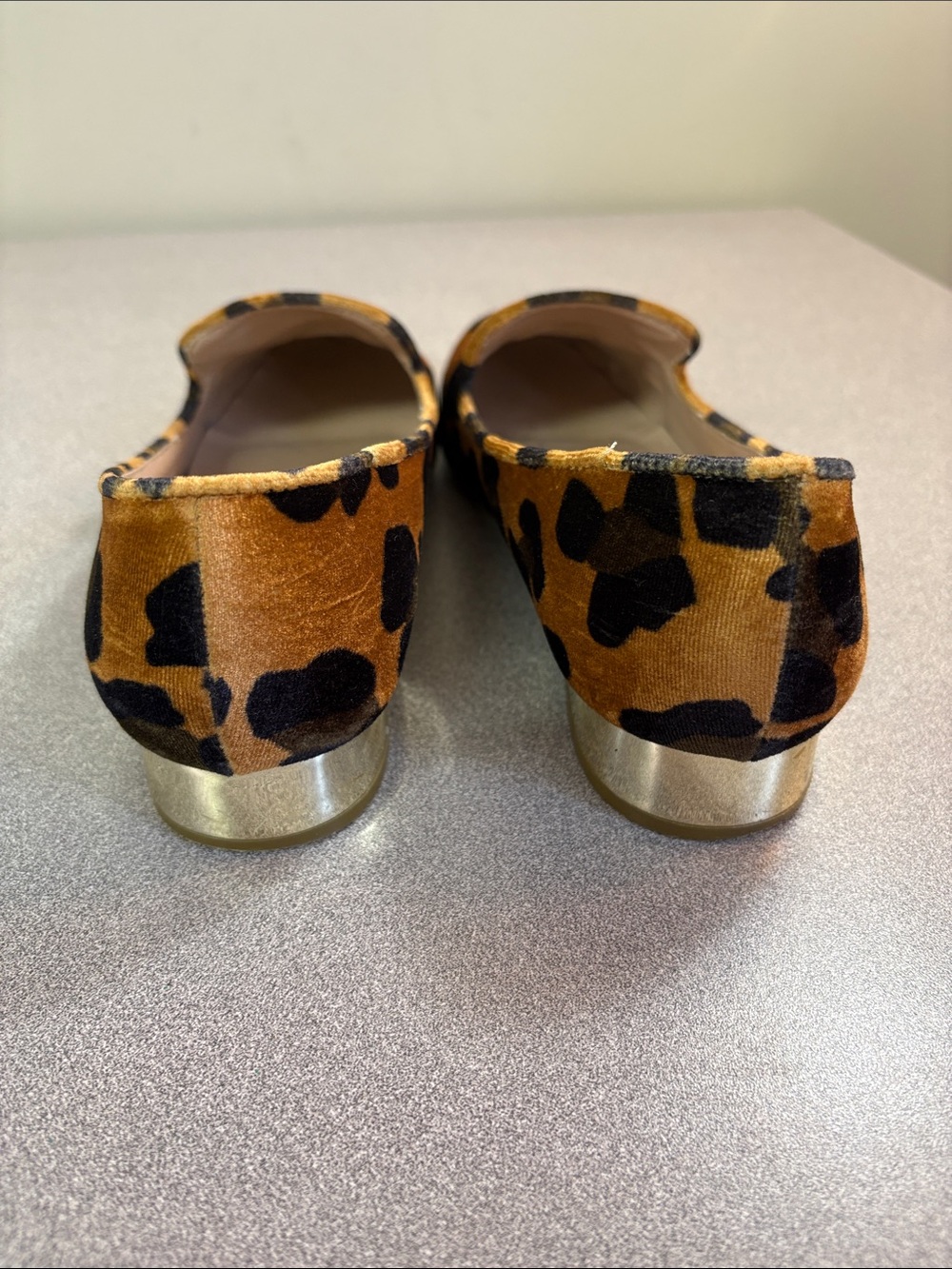 Topshop Leopard Velvet Slip-On Loafers in Brown and Black - Picture 5 of 12